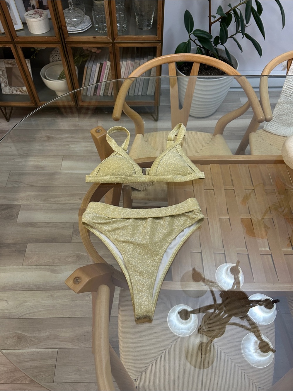 Gold Shimmer Bikini Set